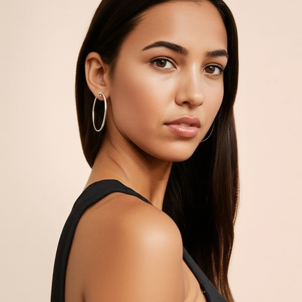 Brinco de Argola Oval Prata