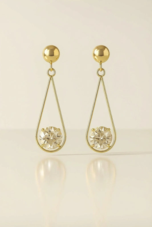 Brinco Folheado a Ouro com Zircônia