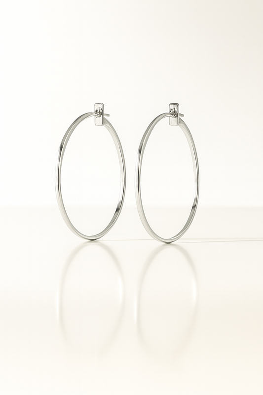 Brinco de Argola Oval Prata