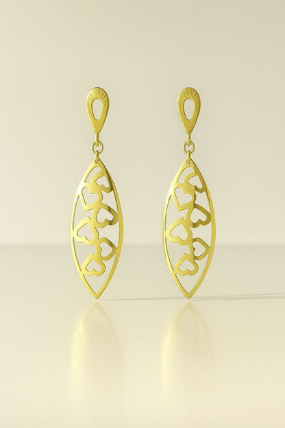 Brinco Folheado a Ouro Grife Corações