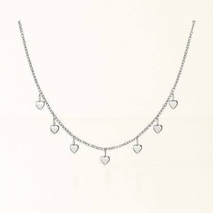 Colar Choker Corações Prata 925