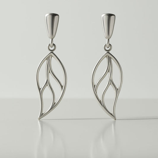 Brinco de Prata 925 Premium Folhas