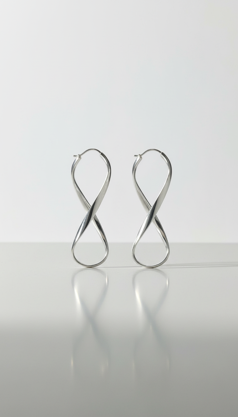 Brinco Argola Infinity em Prata