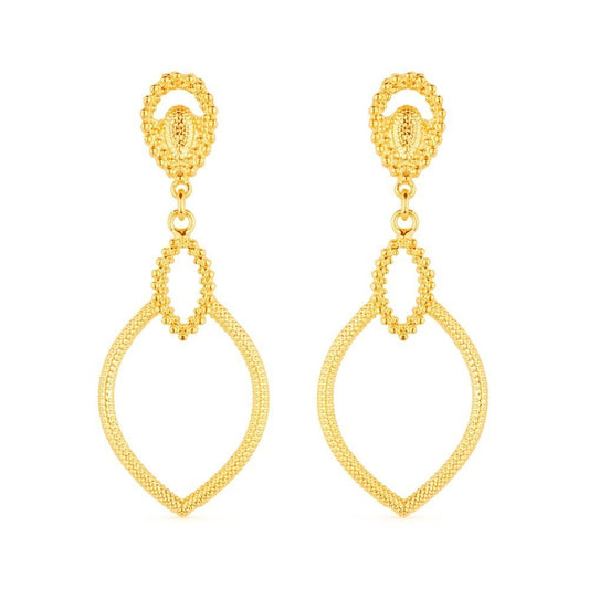 Brinco Dourado Luxo Gota de Gala