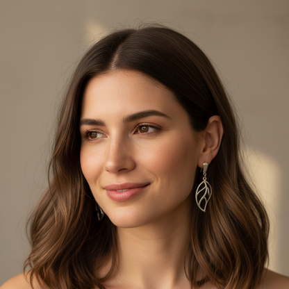 Brinco de Prata 925 Premium Folhas