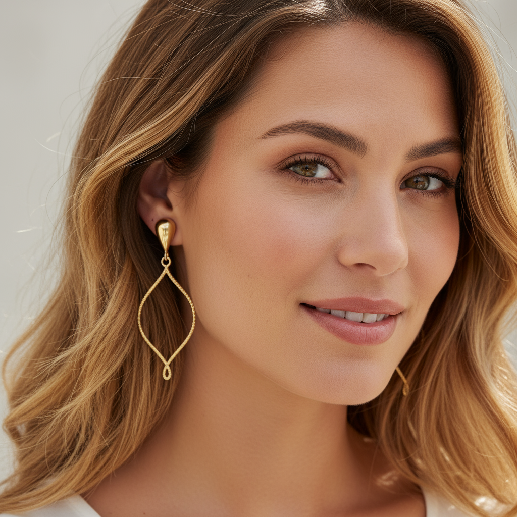 Brinco Folheado a Ouro Design Elegance