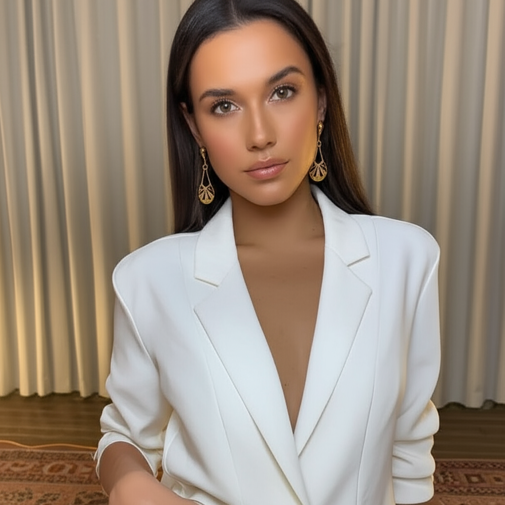 Brinco Gota Vazado com Detalhe de Cristal Folheado a Ouro