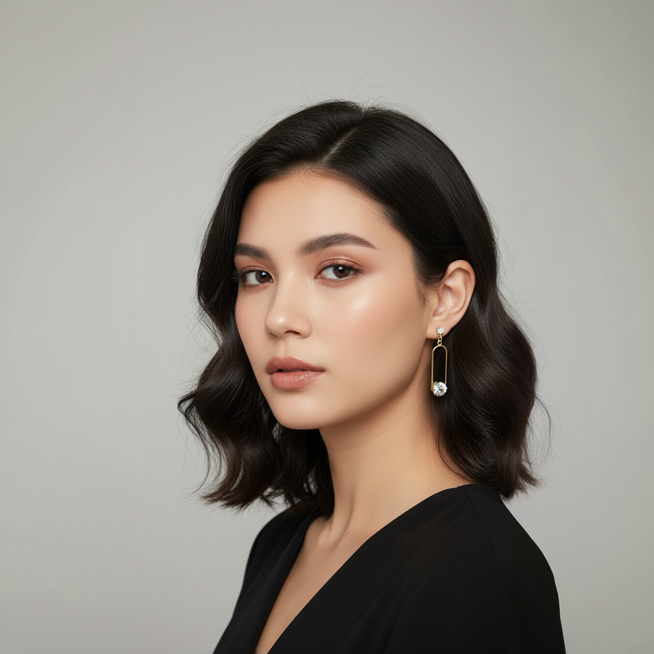 Brinco Folheado a Ouro com zircônia II